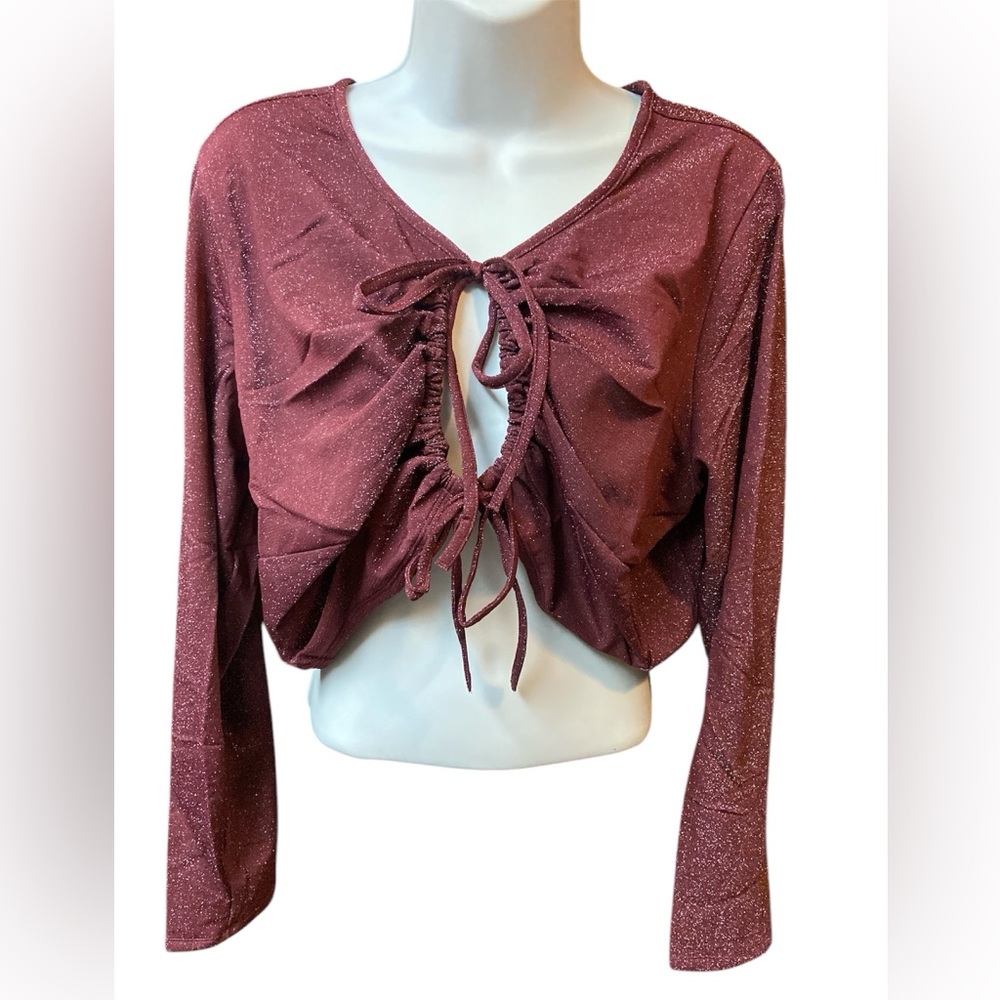 Savage X Fenty Sleep And Shine Red Cocoa Crop Tee Size 3X NWT